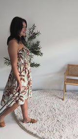 Strapless Beach Dress/Skirt in Coco Palm