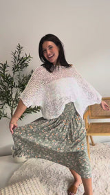 Strapless Beach Dress/Skirt in Olive Flower