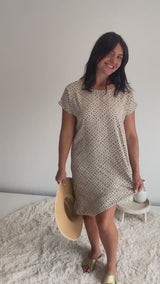 Grace Shift Dress in Metric Taupe