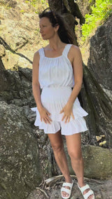Ripple Effect Mini Skirt In White
