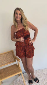 Maldives Short Jumpsuit In Heaven's Rain Rust