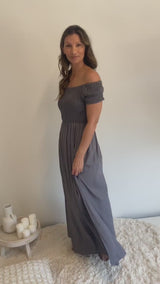 Day Off Maxi Dress in Silver Grey