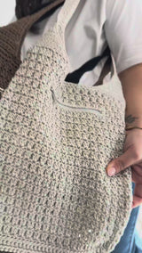Amalfi Large Crochet Bag in Chocolate