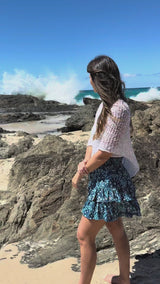 Mini Travel Poncho in White