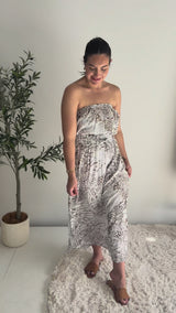 Daytripper Tube Maxi Dress In Tan Animal