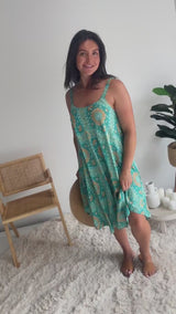 Strapless Beach Dress/Skirt in Mint Leaf