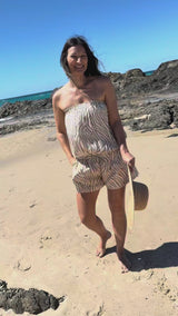 Maldives Short Jumpsuit In Zebra Taupe