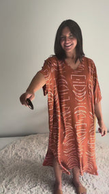 Long Kaftan In Lunar Terracotta