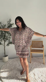 Ultimate Short Beach Dress In Mosaic Earth