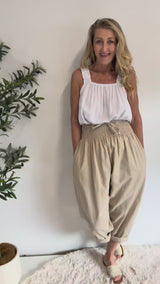 Dream Pant in LUX Cotton Sand
