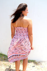 Strapless Beach Dress/Skirt in Speckle Flower