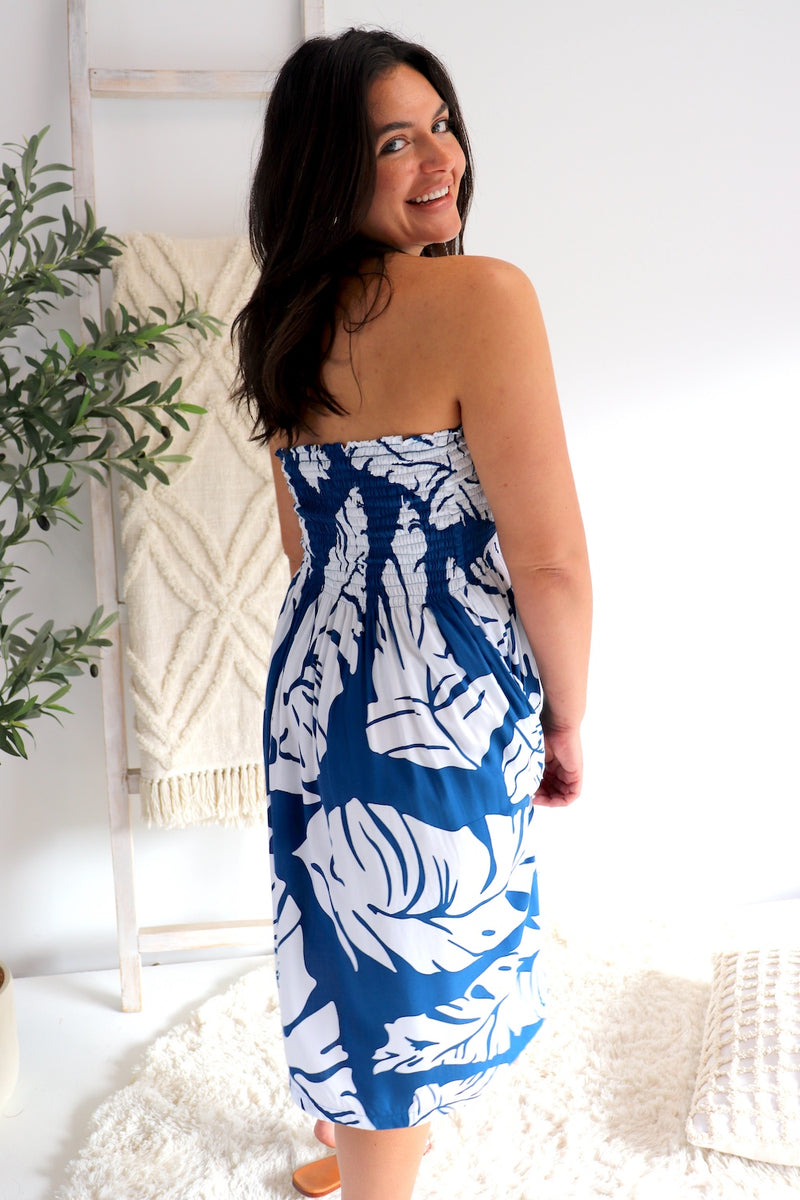Strapless Beach Dress/Skirt in Samoa Blue – Rock Olive