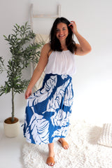 Strapless Beach Dress/Skirt in Samoa Blue