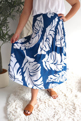 Strapless Beach Dress/Skirt in Samoa Blue