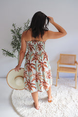Strapless Beach Dress/Skirt in Coco Palm