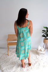 Short Swing Dress In Dayspring Aqua Green
