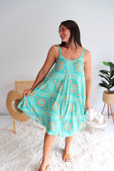 Short Swing Dress In Dayspring Aqua Green