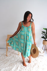 Short Swing Dress In Dayspring Aqua Green