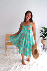 Short Swing Dress In Dayspring Aqua Green