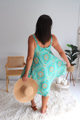 Short Swing Dress In Dayspring Aqua Green