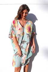 Tropicana Short Dress In Hibiscus