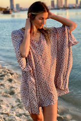 Short Kaftan in Metric Taupe or Navy