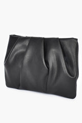 Brianna Pleat Pouch in Black or Toffee