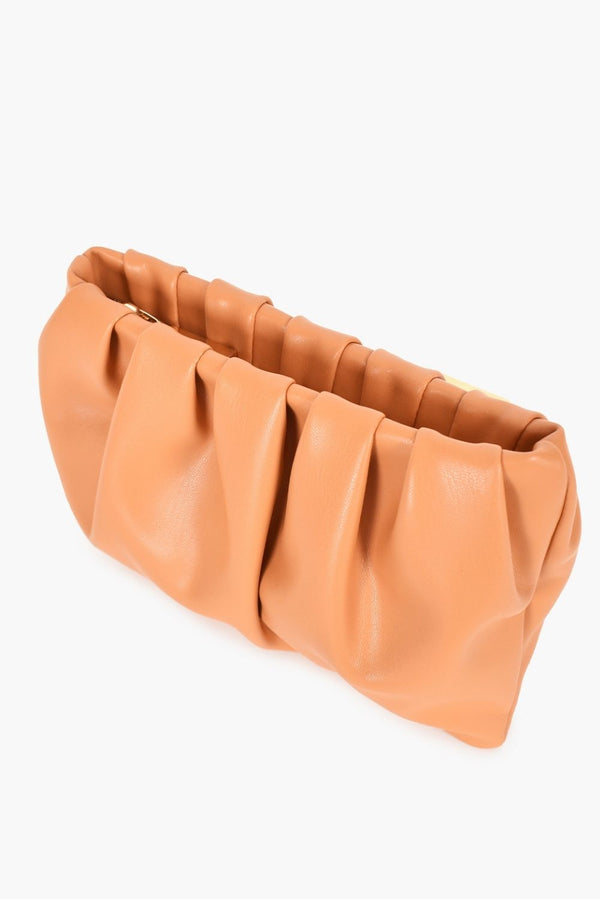 Brianna Pleat Pouch in Black or Toffee