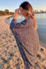 summer kaftan in navy colour