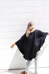 Set Free Batwing Top/Dress In Black