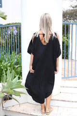 Cold Shoulder Dress In Black