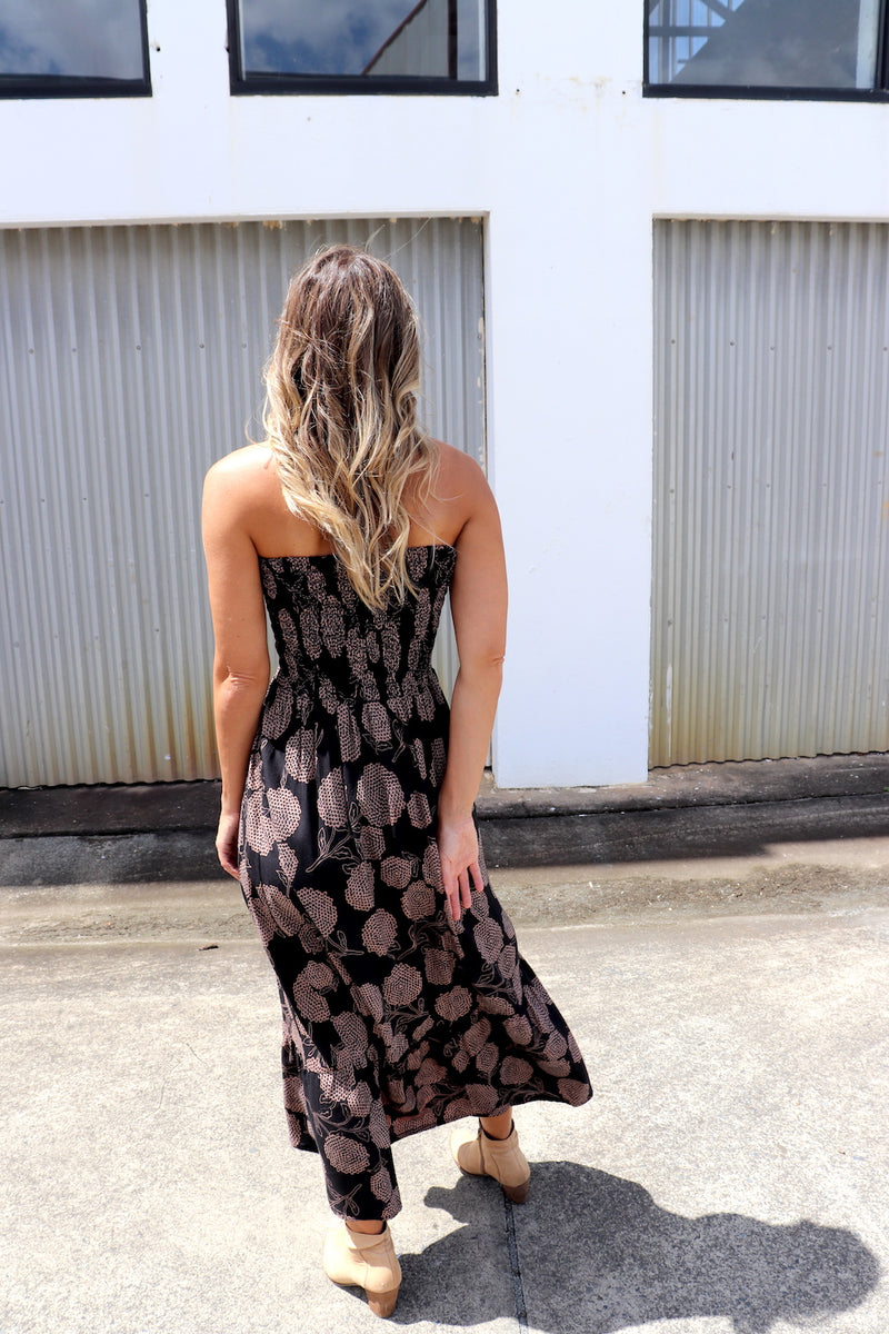 Florence Dress In Black Tea
