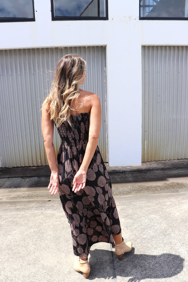 Florence Dress In Black Tea
