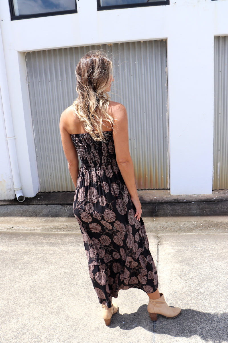 Florence Dress In Black Tea