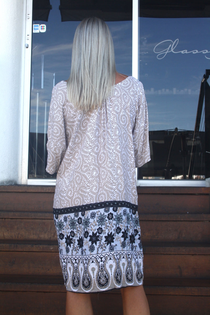 Getaway Dress Taupe Fern