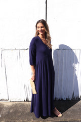 Molly Cotton Jersey Dress in Navy