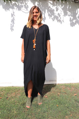 Island Holiday High Low Dress In Black
