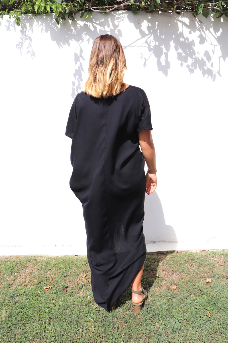 Island Holiday High Low Dress In Black