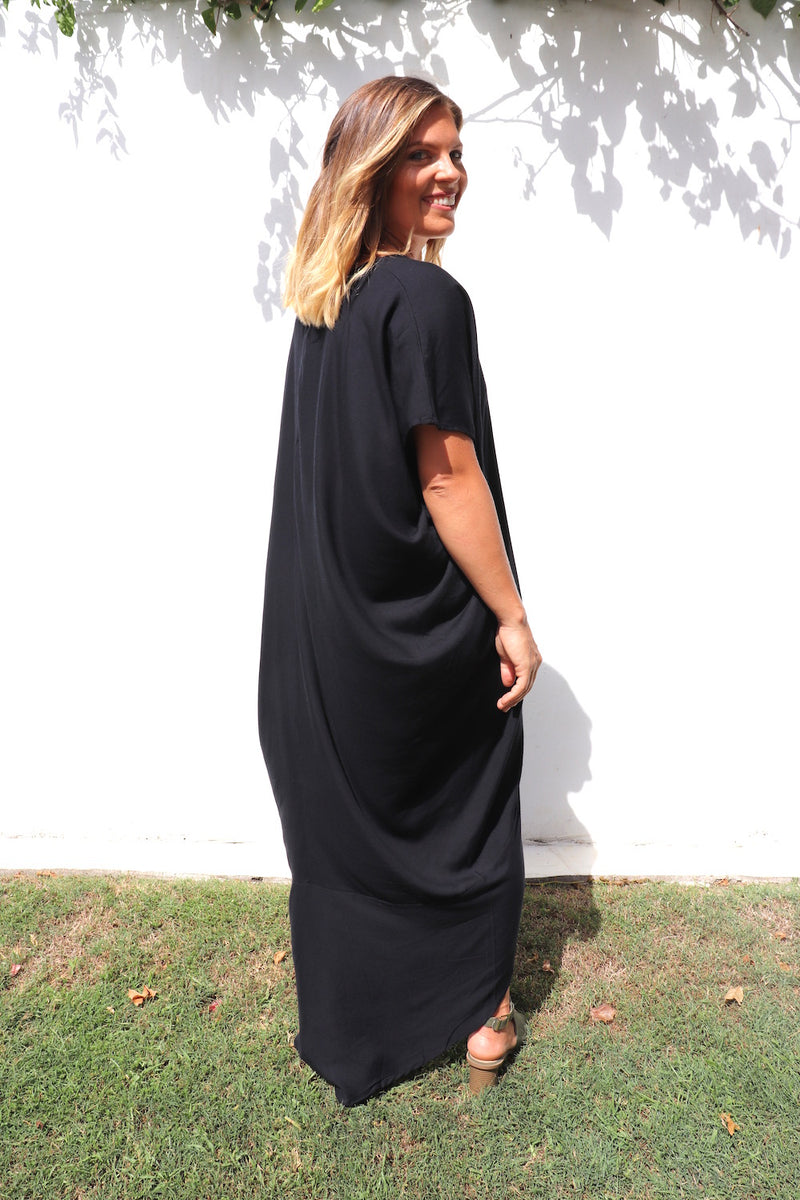 Island Holiday High Low Dress In Black