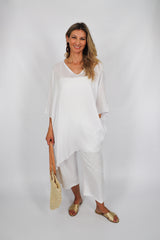 Short Kaftan In White