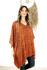 Short Kaftan Heavens Rain in Rust