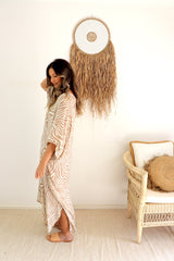 Long Kaftan In Zebra Taupe