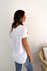 Basics - Short Sleeve Jersey Top in White