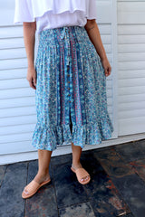 Long Bohemian Skirt In Blue