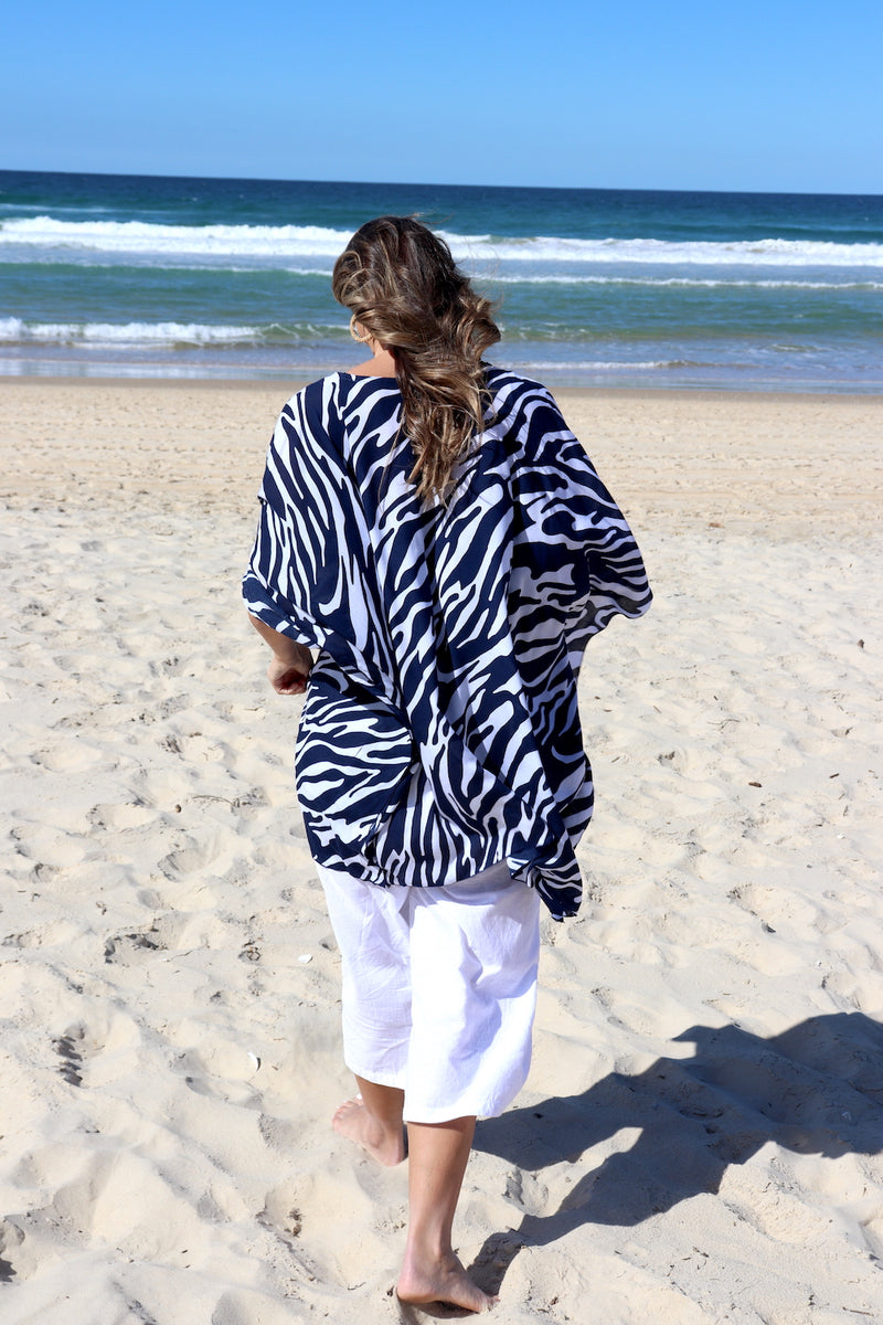 Short Kaftan Ocean Tide in Navy