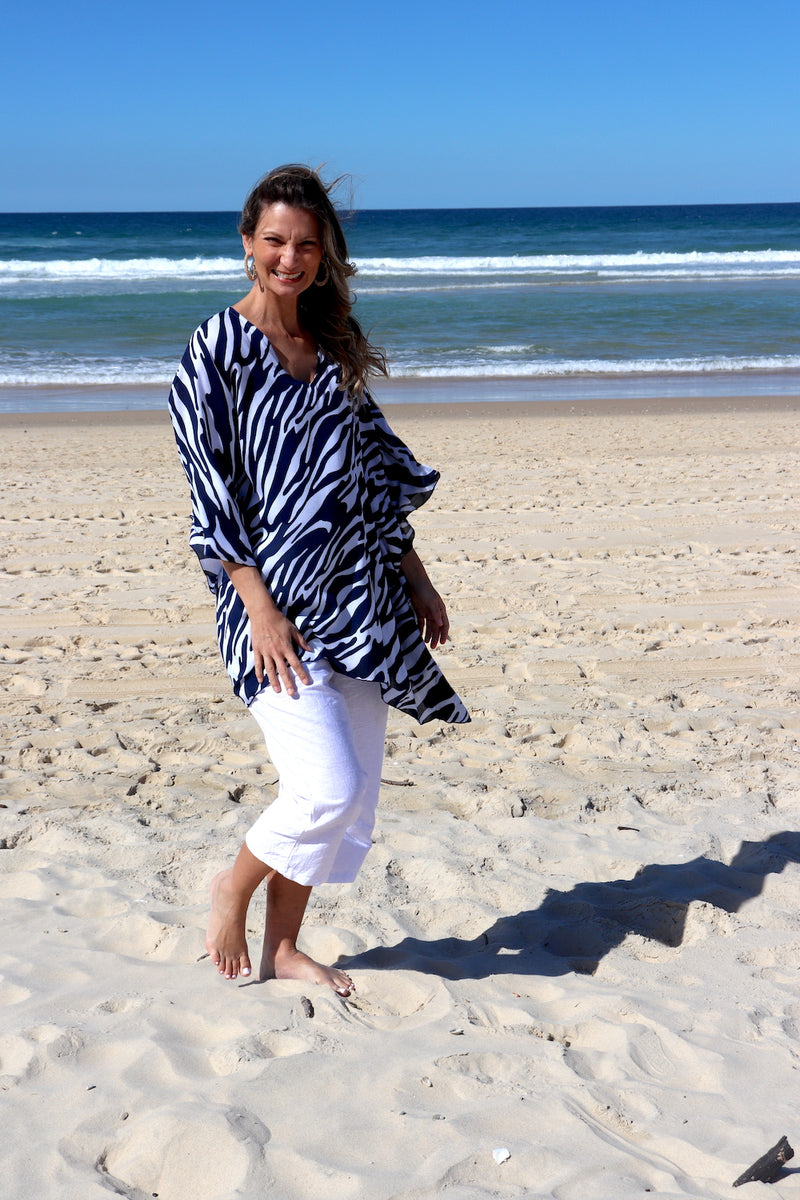 Short Kaftan Ocean Tide in Navy