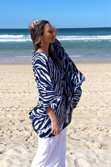 Short Kaftan Ocean Tide in Navy