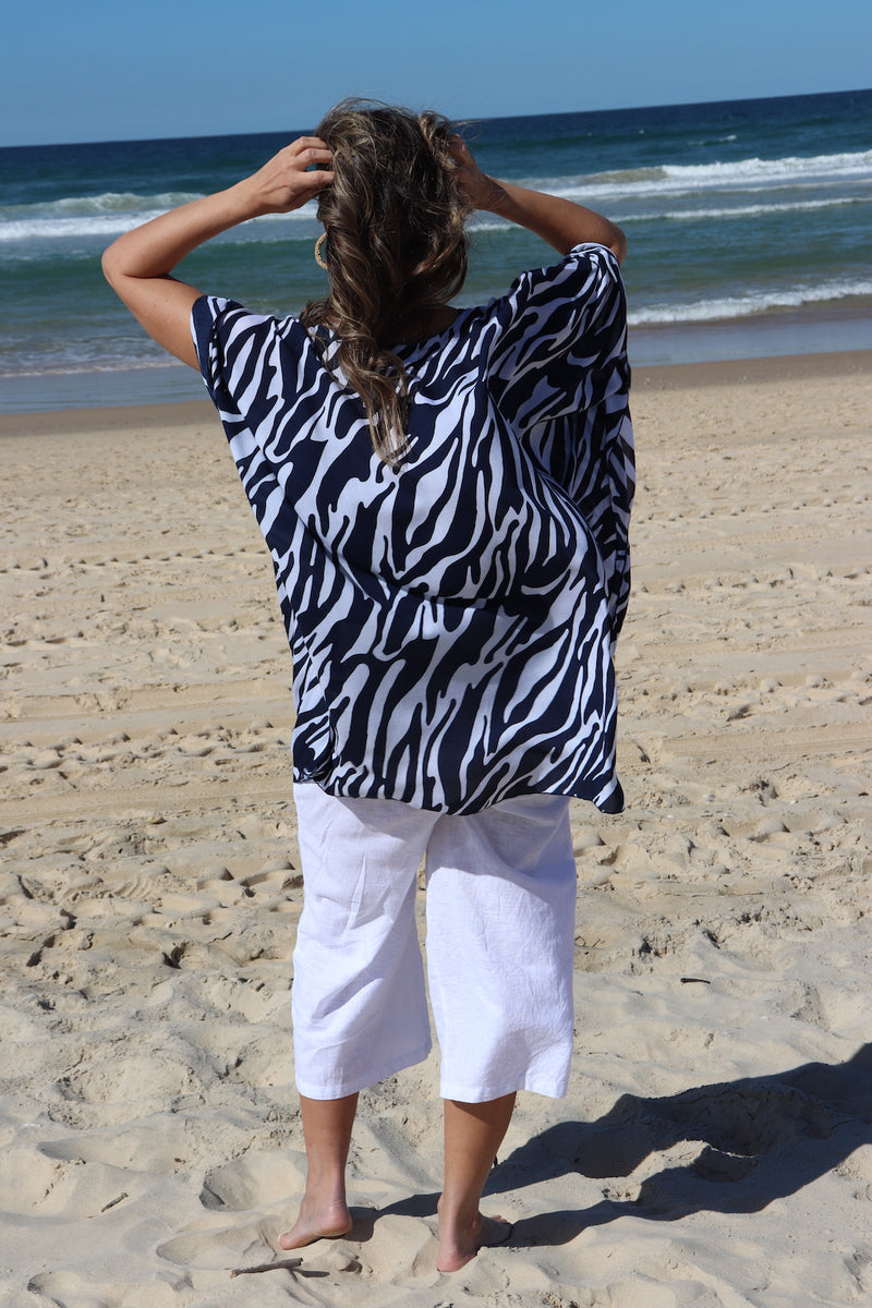 Short Kaftan Ocean Tide in Navy
