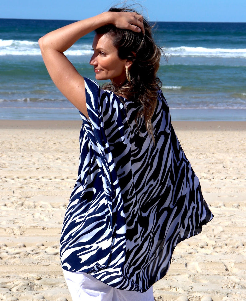 Short Kaftan Ocean Tide in Navy