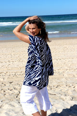 Short Kaftan Ocean Tide in Navy